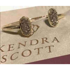 Kendra Scott Women Gold Pave Set Stones Halo Design Bracelet 8"